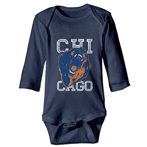 Image of Bear Roar Baby Bodysuit Chicago Infant Onesie Long Sleeve Playsuit Outfit