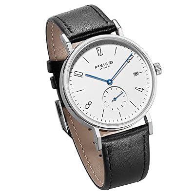 FEICE Orologio Automatico Orologio Uomo Unisex Cinturino in Pelle Nero