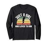 retro vintage just a girl who loves to run, donna runner maglia a manica