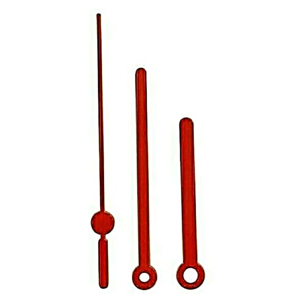 Replacement Red Plastic Press Fit Clock Hands Compatible With Chinese Quartz Mechanism DIY Repair 80mm