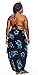 1 World Sarongs Womens Plus Size Fringeless (TM) Hibiscus Flower Sarong in Aqua Blue/Black