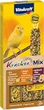 Vitakraft Kräcker Mix, Vogelsnack, Knabberstangen, mit Ei und Grassamen, mit Aprikose und Feige, mit Honig und Sesam, zur Schnabelpflege, ohne Zusatz von Zucker (1x 80g) (Packung mit 10)