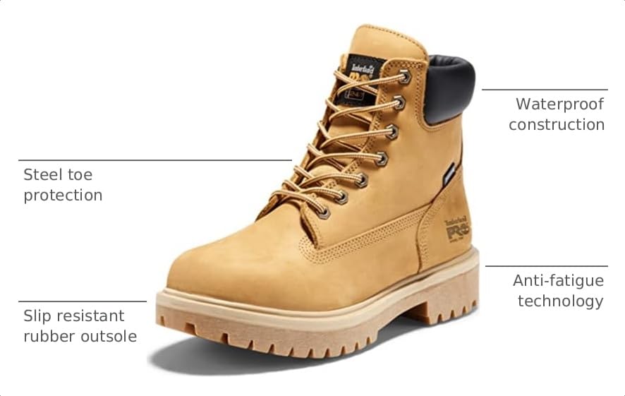 Image of Timberland PRO Men's Direct Attach 6 Inch Steel Safety Toe Insulated Waterproof