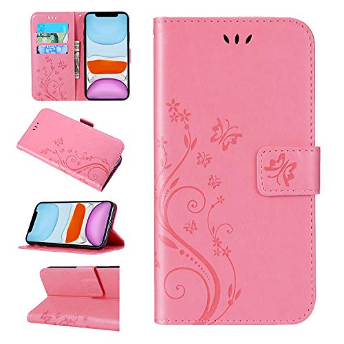 Urhause Case Compatible with Samsung Galaxy J530 Case PU Leather Wallet Cover with Card Slots Cover Lace Flower & Butterfly Printed Kickstand Magnetic Closure Shockproof Case Silicone Folio Flip Case