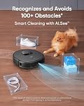 Eufy X10 Pro Omni Robot Vacuum et Mop avec 8,000 Pa Suction, double mops avec 12 mm Détection automatique et de tapis, AI Nettoyeur à vide robot d'obstacle, auto-élimination, autoremplissage (Noir)