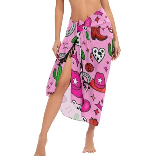 Pareo vaquera occidental falda corta playera y ropa de playa para mujer