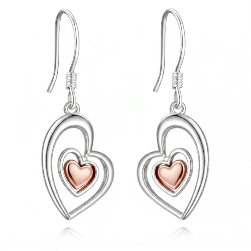 Boucles d'oreilles cœur en argent 925 cadeau idéal pour elle
