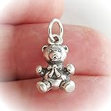 Charm Crazy Sterling Silver 3D Teddy Bear Charm Pendant Bracelet Jewelry