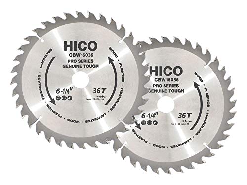 Preisvergleich Produktbild 2er-Paket HICO Sägeblatt für Kreissägen 160mm 36 Zähne Wechselzahn Hartmetall