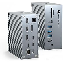 Thunderbolt 3 Dock، TOTU 18-in- 1 Thunderbolt 3 USB C Docking Station with 8K DP، 1 Gbps Ethernet، USB-A 10Gbps، USB-C 3.2، SD / TF، Audio، Optical Out