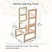 Kitchen Tower, Toddler Tower, Montessori Kitchen Tower, Kitchen Stool, Montessori Furniture, Activity Tower (Natural Wood, With Extra Chair)