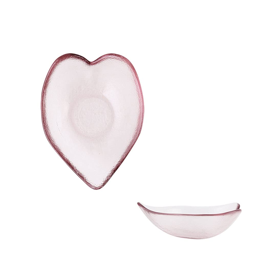 Soßenschale, Soßenschale, Sakura-Förmiges Rosafarbenes Glas, Gewürzschalen, Sojasoßenschale, Obstschalen, Salatschüsseln Und Vorspeisenteller, Dip-Schalen (Größe: Groß) (Al) (As)