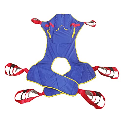 universal patient lift sling size l full body lifts slings with head and back support padded divided leg slings with commode opening 5 handles 6 straps transfer sling for elderly