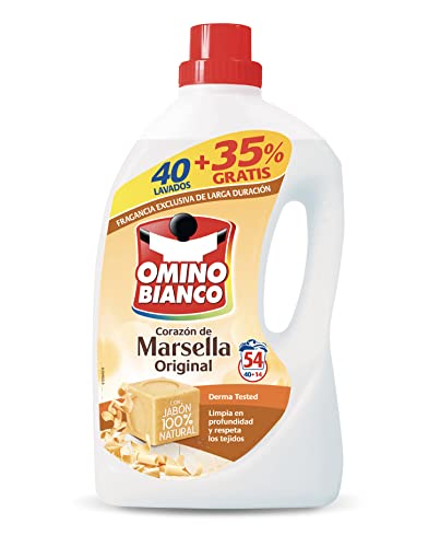 Detergente líquido Omino Bianco Corazón Marsella 40 Dosis + 14 Gratis