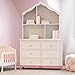 Evolur Barbie Rose Hutch/Bookcase – 7 Spacious Shelves for Toys, Books, and Keepsakes, Solid Wood with Anti-Tipping Kit, White or Pink Finish