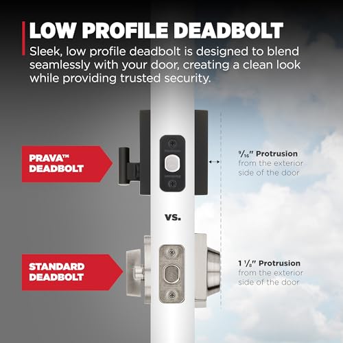 Image of Kwikset Prava Front Door Lock Handle and Deadbolt Set, Entry Handleset Exterior with Interior Reversible Lever, Matte Black, Pick Resistant SmartKey Rekey Deadbolt Security, with Microban Protection