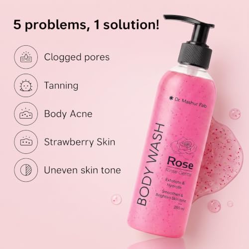 Image of Rose Body Wash - Gentle Hydrating Cleanser with Natural Rose Essence | Brightens & Softens Skin | 250ml