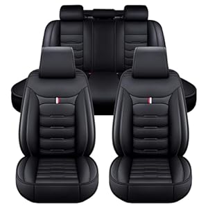 XLUMIO Car Seat Cover Sets for Mazda Mazda3 2000-2023, 5 Seater PU Leather Waterproof Comfort Seat Cover, Front and Rear Seat Protectors, Car Interior Accessories, C Black