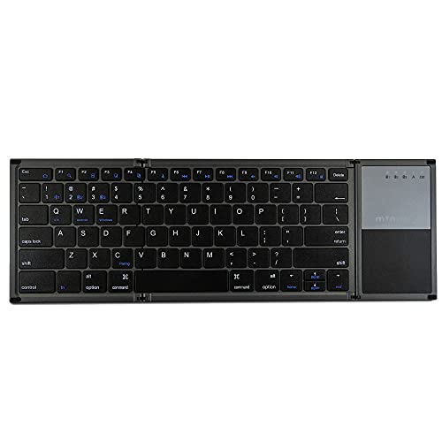 obVus Solutions - minder Foldable Keyboard, Ergonomic Keyboard, Keyboard with Touchpad, Wireless Portable Keyboard for Laptops, Tablets, and Phones