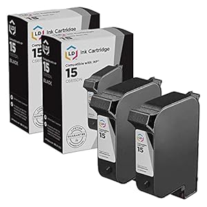 LD Productos Cartucho de tinta remanufacturado Reemplazo para HP 15 C6615DN (negro, paquete de 2) Compatible con impresoras HP Copier 310 812 812C 840 841C 842C 843 845 845C 920 920C 940Cvr y Más