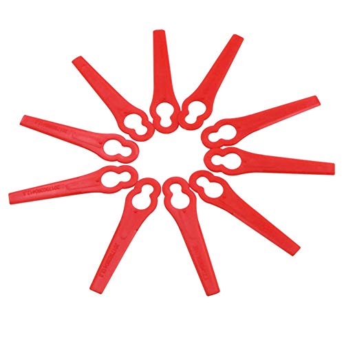 lamta1k ♠ 10Pcs Gardening Plastic Lawnmower Mower Cutting Blades Trimmer Knife Accessories Red