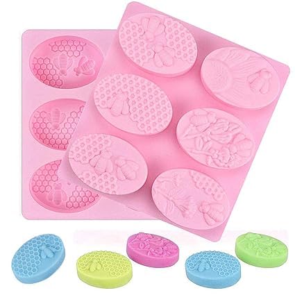 MoldBerry Silicone Soap Mold | 6 Cavity Oval Shape Bee Soap Mould | Honeycomb Mould for Soaps | Homemade Craft Soap Mould for Making Handmade Soap, Bath Bomb, Lotion Bar, Soap Bar (Multicolor – PK1)-image-21