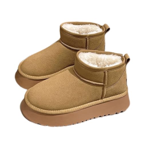 Women's Cozy Suede Short Bootie Slippers, Fuzzy Lining, Hard Sole