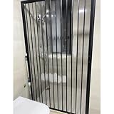 Abschließbare Akkordeon-Falttür mit transparentem Fenster und Aluminiumrahmen, schalldichte Schiebetür für Bad und Dusche