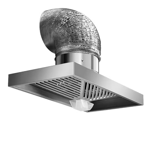 BAOJUHUIKANG 1m Pipe, Campana extractora de Acero Inoxidable con Ventilador de Escape y luz incorporada, Extractor de Aire para Cocina para Estufa, Campana de Pared (6 Pulgadas)