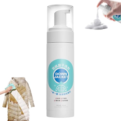 水洗い不要のお手入用洗浄剤、羽?服干洗?200ml 水不要強力万能衣類クリーナー ダウンジャケットドライ洗剤水洗い不要クリーナー 汚れ取りオイルフォームタイプクリーナー 携帯用 洗衣片 旅行 襟汚れ 汚れ落ち 洗濯用品 洗衣液 (1個)