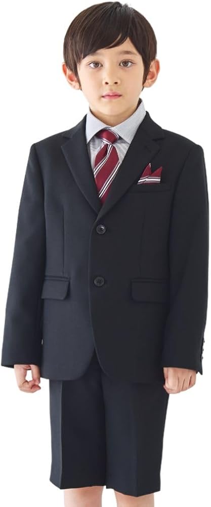 美品　卒業、入学　レジメンタルタイのベーシックスーツセット フォーマル 発表会 卒園式 入学式 「フォーマル・七五三」レジ