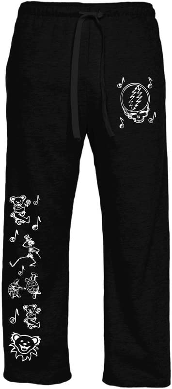 Ripple Junction Grateful Dead Men's Lounge Pants & Sleep Pajama Bottoms w/Pockets Drawstring Closure Officially Licensed