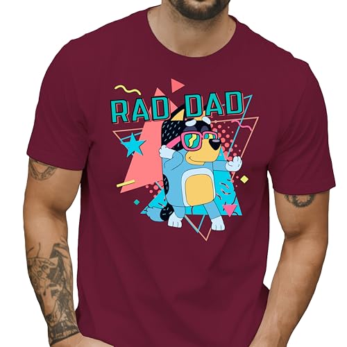Rad Dad Shirt, Fathers Day Tee, Funny Blue Dog Dad T-shirt4