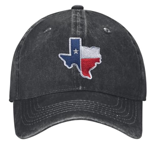 LUADSN Texas Embroidered Baseball Cap Black