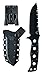 Benchmade - Fixed Adamas 375 Knife, Drop Point Blade with Spine Serrations, Plain Edge, Coated Finish, Black Handle, Black Sheath, Made in the USA