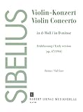 Violin Concerto D minor: Early version (1904). op. 47. violin and orchestra. Partition.