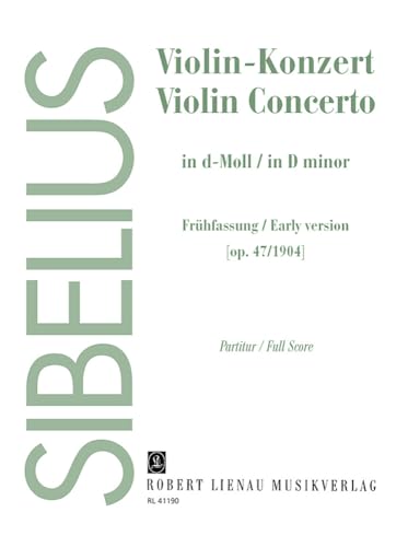 Violin Concerto D minor: Early version (1904). op. 47. violin and orchestra. Partition.