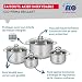 ELO 9871950 Kochgeschirr-Set, 5-teilig, 1 Bratpfanne 28 cm und 4 Kochtöpfe 14, 16, 20 und 24 cm Elo Profi, glänzend, Edelstahl, Induktion