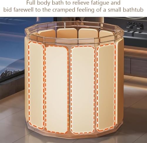 Image of YAGVIZ Portable & Foldable Bath Tub with Inflatable Pillow for Adults | Ice Bathtub, Steam Bath Water Tub for Home, Bathroom Spa & Stress Relief | Leakproof, Sturdy with Dual Drainage (Multi 1)