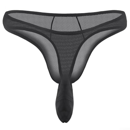 Calzoncillos tipo bóxer para hombre con diseño de malla y divertida bolsa de nariz de elefante para uso casual (XL negro)