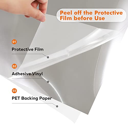 Ahijoy Chrome Permanent Adhesive Vinyl Bundle 10 Pack 12"X12" Self Adhesive Vinyl Sheets For Cricut And Other Craft Cutters Diy Projects… #TOP2