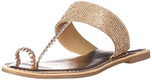 Image of Carlton London Women's Rose Gold Flat Sandal (CLL-6187)