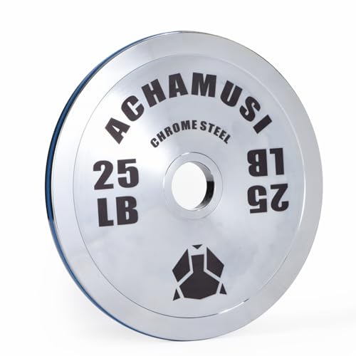 Achamusi Olympic Weight Plates，Steel 2-Inch Weight Plate For Strength Training，Weightlifting - Single Or Pair (Blue-25LB Single)