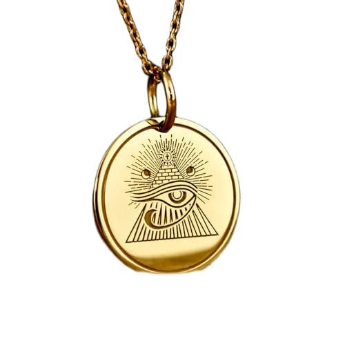 Collier Œil d'Horus hypoallergénique en argent plaqué or