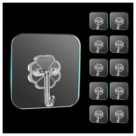 Generic Transparent Wall Hooks (10 Pack), Stainless Steel & Polycarbonate, Modern Design, Lockable, Wall Mount, Ideal for Shower, Kitchen, Outdoor