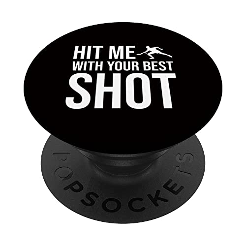 Table Tennis Hit Me With Your Best Shot PopSockets Swappable PopGrip, Black