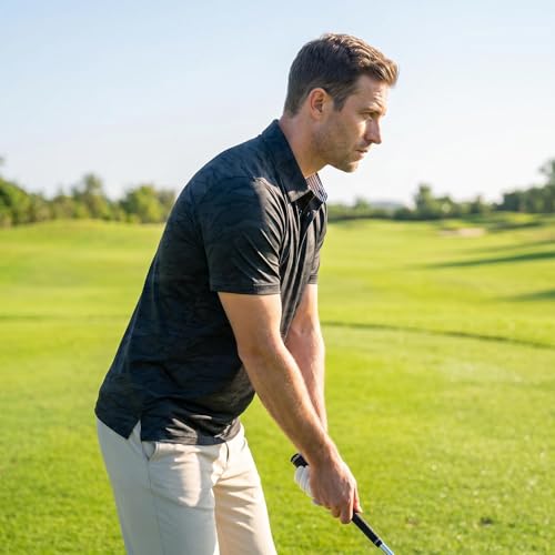 Golf Polo Shirts for Men Short Sleeve Moisture Wicking Dry Fit Short Sleeve Breathable Polo Shirt miniatura 2