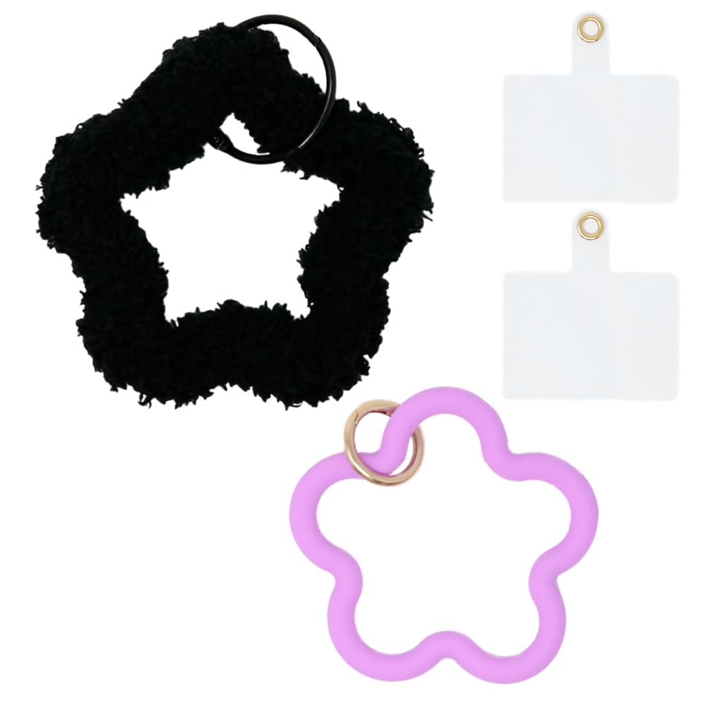 Amazon | [ミラシック] スマホリング シリコン ストラップ ブラック 星