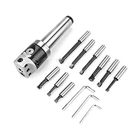 Bohrwerkzeugset, MT4- Dornadapter, 14-teiliges Stahlwerkzeugset für CNC-Maschinen, F1-12 50 Mm Bohrkopf, 9 Stück 12 Mm Bohrstange, 3-teiliger Schraubenschlüssel, Langlebiges