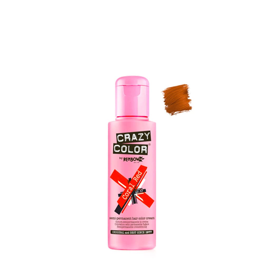 Renbow Crazy Color Semi Permanent Hair Color Cream Coral Red No.57 100ml